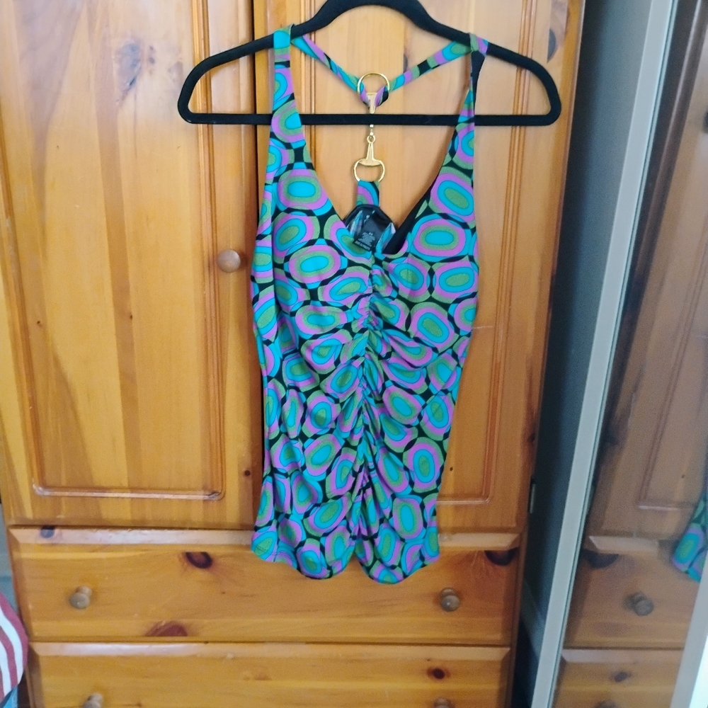 Women's Multicolor Ruched Tank Top